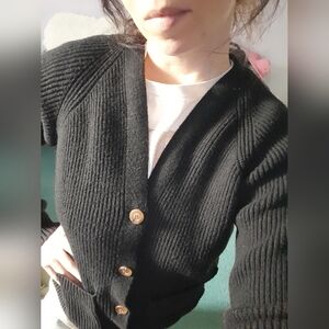 Women's Black Cardigan Sweater